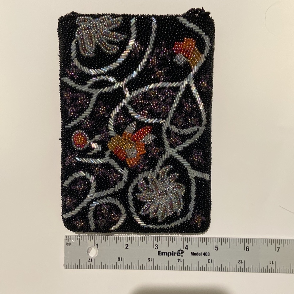 Vintage Christiana Hand-Beaded Crossbody Bag 90s Floral Statement, EC - Picture 5 of 9